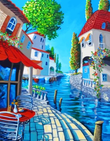 River Houses Paint By Numbers