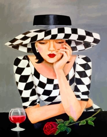 Woman with Roses Paint By Numbers