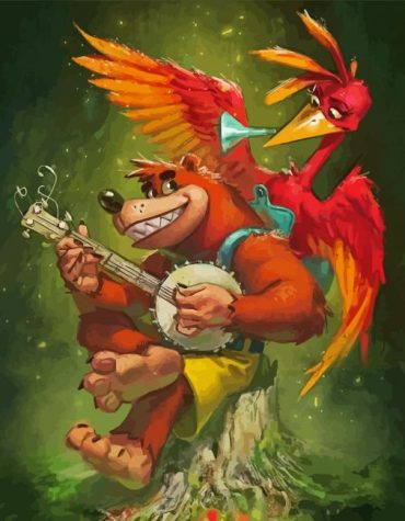 Banjoo Kazooie Video Game Paint By Numbers