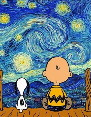 Starry Night Charlie Brown and Snoopy Paint By Numbers