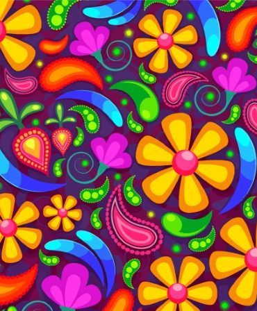 Colorful Paisley Patterns Paint By Numbers