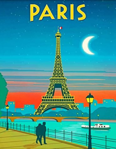 Romantic Paris Eiffel Tower Paint By Numbers