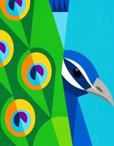 Blue Golden Peacock Bird Paint By Numbers