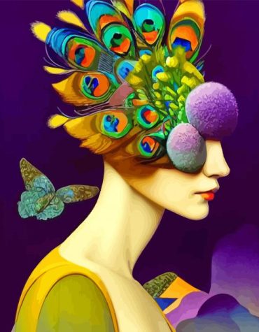 Peafowl Beauty with Butterflies Paint By Numbers