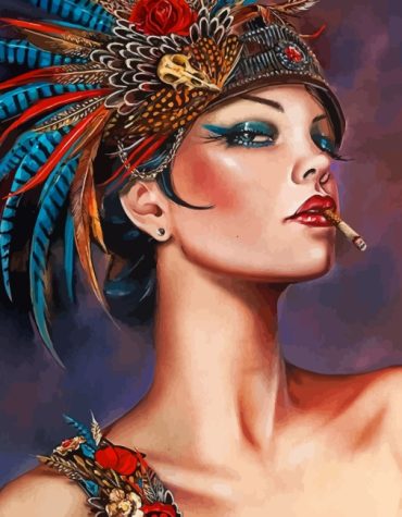 Peafowl Lady Paint By Numbers