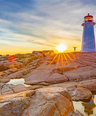 Peggies Cove Lighthouse Paint By Numbers