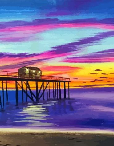 Colorful Pier Sunset Paint By Numbers