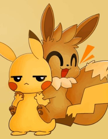 Pikachu and Eevee Anime Paint By Numbers