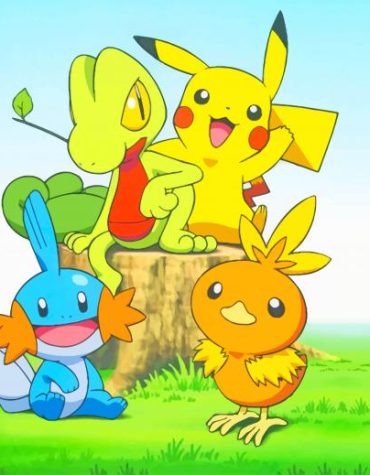 Pikachu and Treecko Anime Paint By Numbers