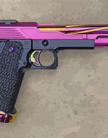 Pink And Black Gun DIY Kit Paint By Numbers