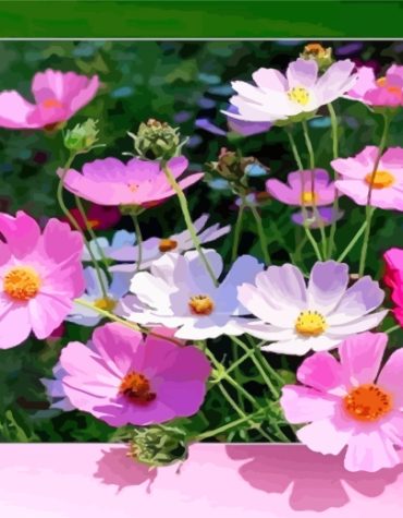 Pink Flower Aesthetic Paint By Numbers