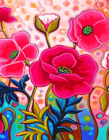 Pink Blooms Aesthetic Paint By Numbers