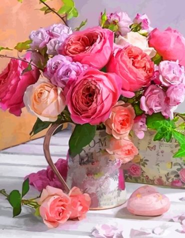 Peonies and Pink Flowers Paint By Numbers