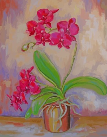 Pink Orchid Aesthetic Paint By Numbers