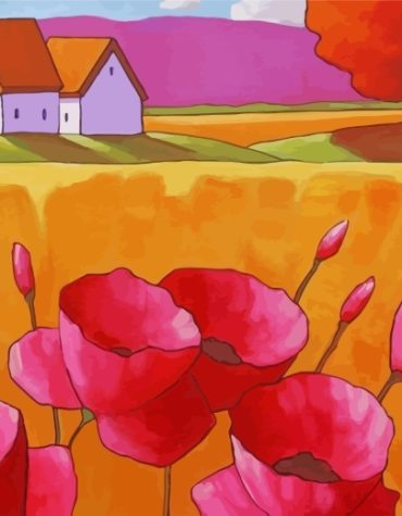 Pink Poppy Anemone Paint By Numbers