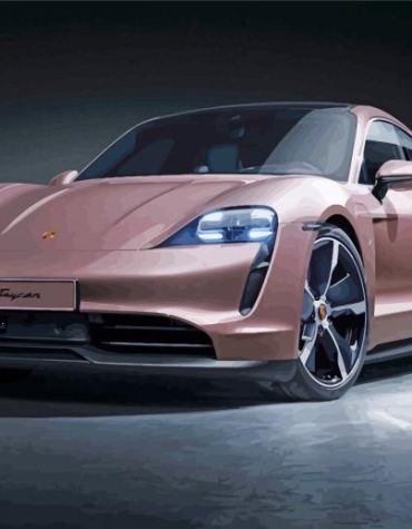 Pink Porsche Taycan Masterpiece Paint By Numbers