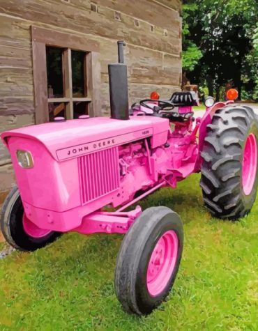 Pink Tractor Engines Paint By Numbers