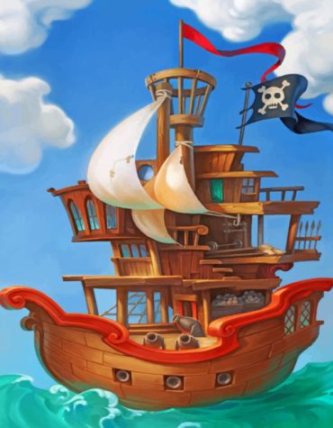 Majestic Pirate Ship Adventure Paint By Numbers