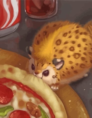 Animal Pizza Adventure Paint By Numbers