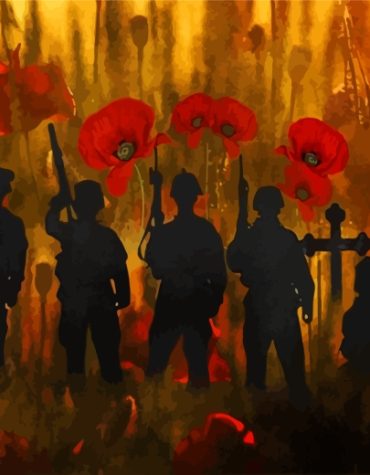 Poppies Silhouette Paint By Numbers