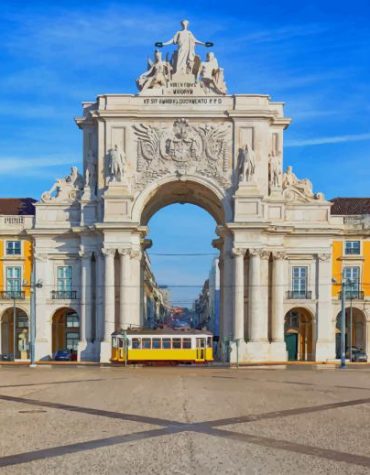 Lisbon's Praca Do Comercio Paint By Numbers
