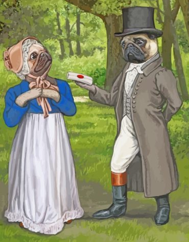 Romantic Pug Duo Paint By Numbers