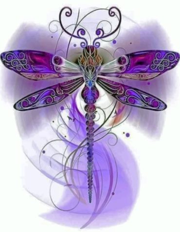 Purple Dragonfly Insect Paint By Numbers