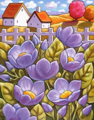 Purple Fields Flowers Paint By Numbers