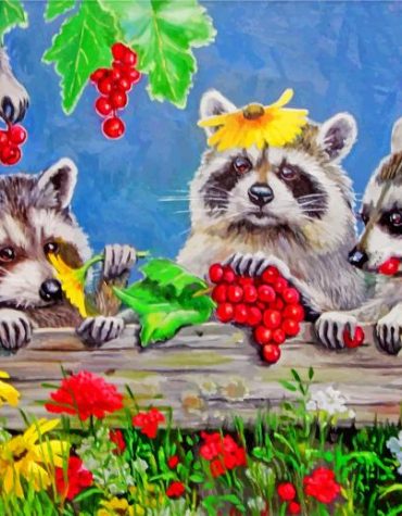 Raccoon Wildlife Paint By Numbers
