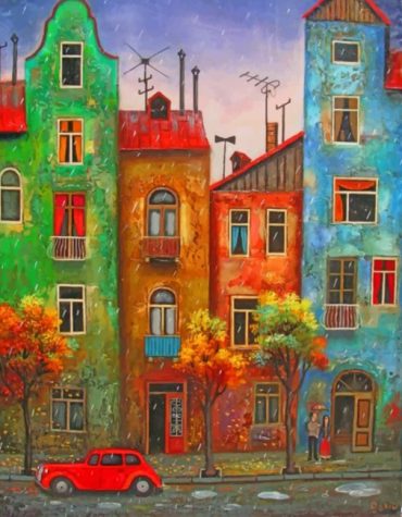 Colorful Rainy Day Landscape Paint By Numbers