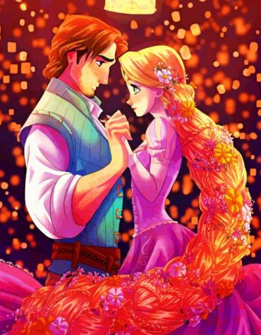 Disney Romance: Rapunzel and Flynn Rider Paint By Numbers