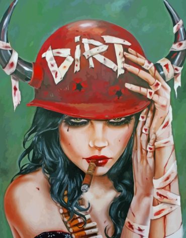 Rebel Woman Smoking Paint By Numbers