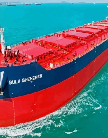Red Bulk Carrier Ocean Adventure Paint By Numbers