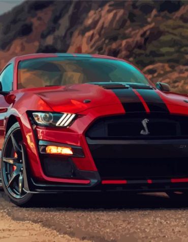 Red Ford Shelby GT Car Paint By Numbers