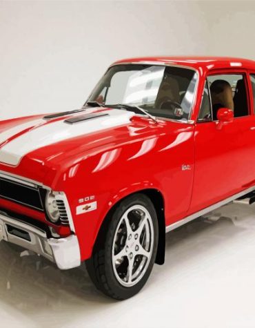 Classic Red Nova Chevy Paint By Numbers