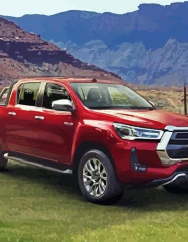 Red Toyota Hilux Pickup Paint By Numbers