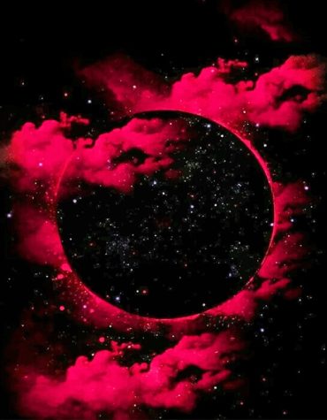 Red and Black Galaxy: Moon and Space Paint By Numbers
