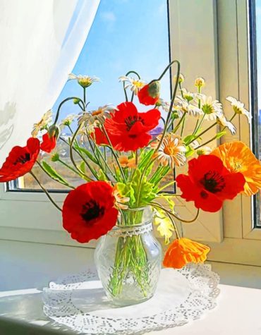 Aesthetic Red Flowers Paint By Numbers