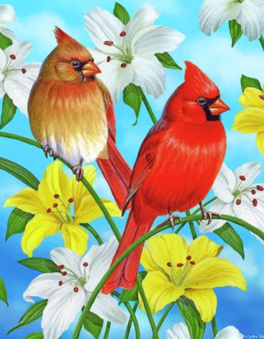 Red Cardinals Wildlife Paint By Numbers