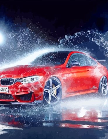 Red Car Engines Paint By Numbers