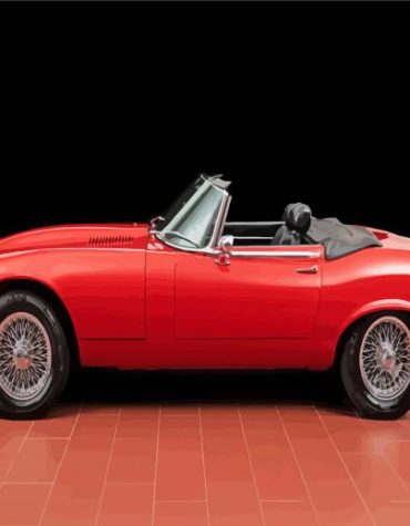 Jaguar Red Classic Car Paint By Numbers