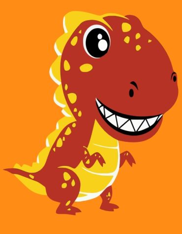 Red Dinosaur Fun Paint By Numbers