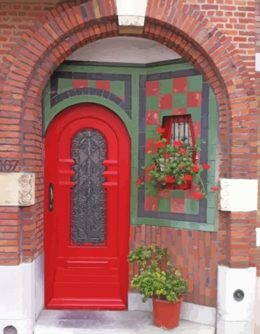Red Entrance Paint By Numbers