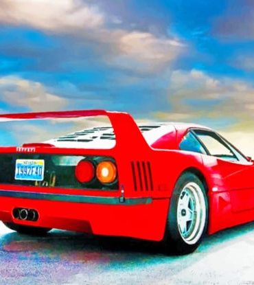 Red Ferrari Car Paint By Numbers