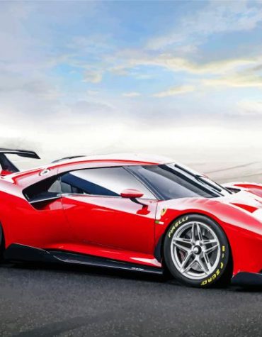 Red Ferrari Racing Car Paint By Numbers