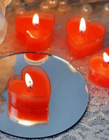 Red Heart Candle Kit Paint By Numbers