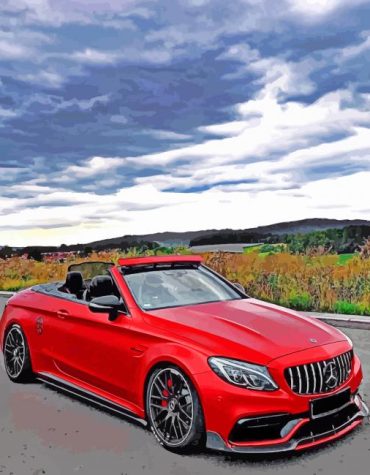 Red Mercedes Car Paint By Numbers