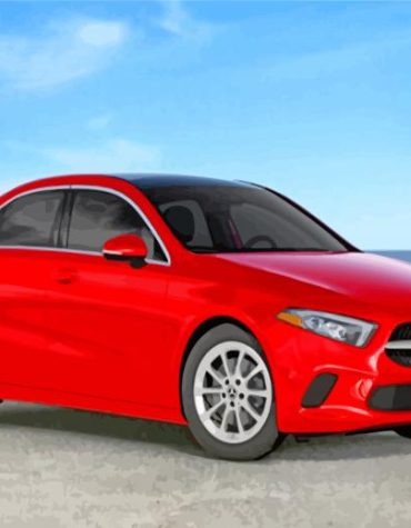 Red Mercedes Car Paint By Numbers