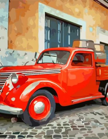 Red Pickup Truck Paint By Numbers