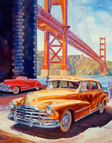 Vintage Cars Golden Gate Paint By Numbers